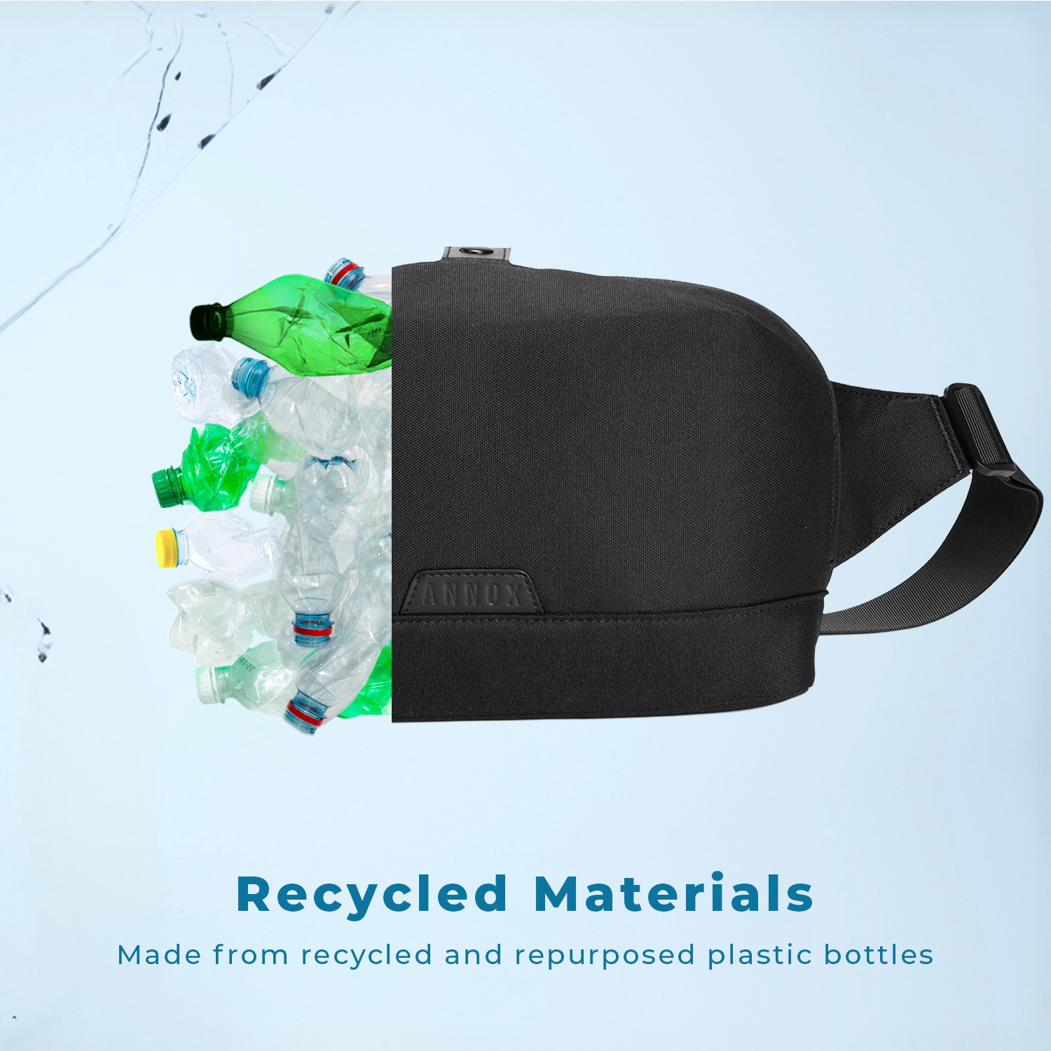 Annox Ecosmart Sling Bag – Wasserabweisende Tasche aus upgecyceltem Material für Stunt Scooter, Skateboard & Rollschuhe