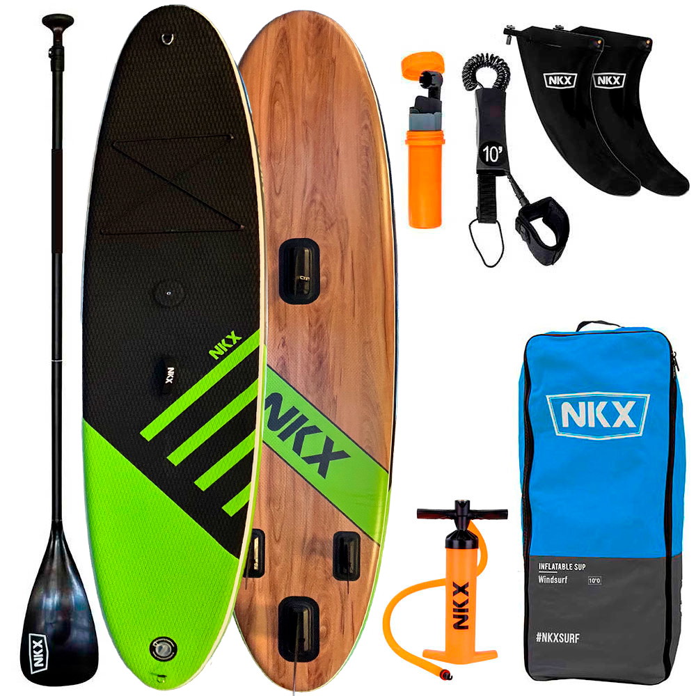 NKX Windsurf Aufblasbaren SUP | Grünschwarz | 10'4 | EuroSkateShop