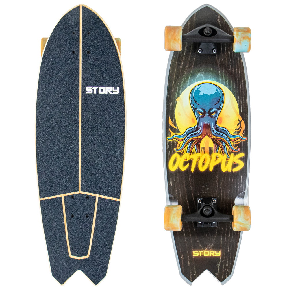 Story Fish Series Surfskate | Schwarz | 78.74 cm | EuroSkateShop