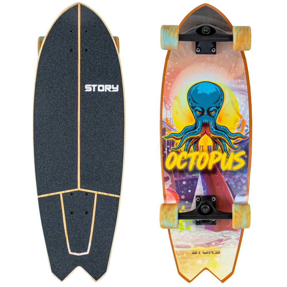 Story Fish Series Surfskate | BlauGelb | 78.74 cm | EuroSkateShop