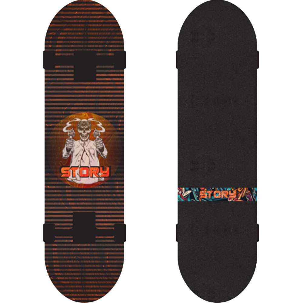 Story 7.5" Skateboard - Schwarz/Orange