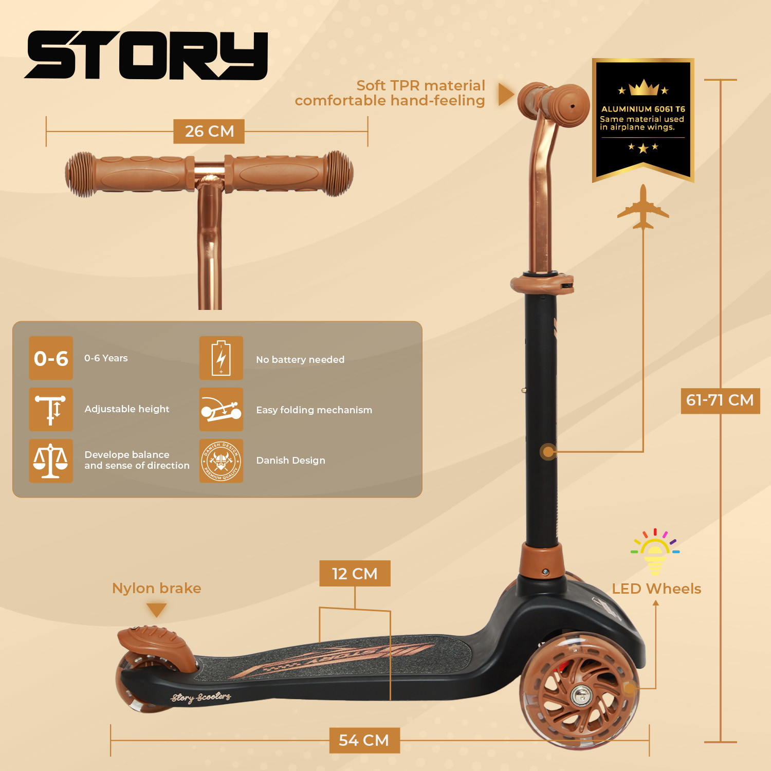 Story Mini LED 3-Rad Scooter