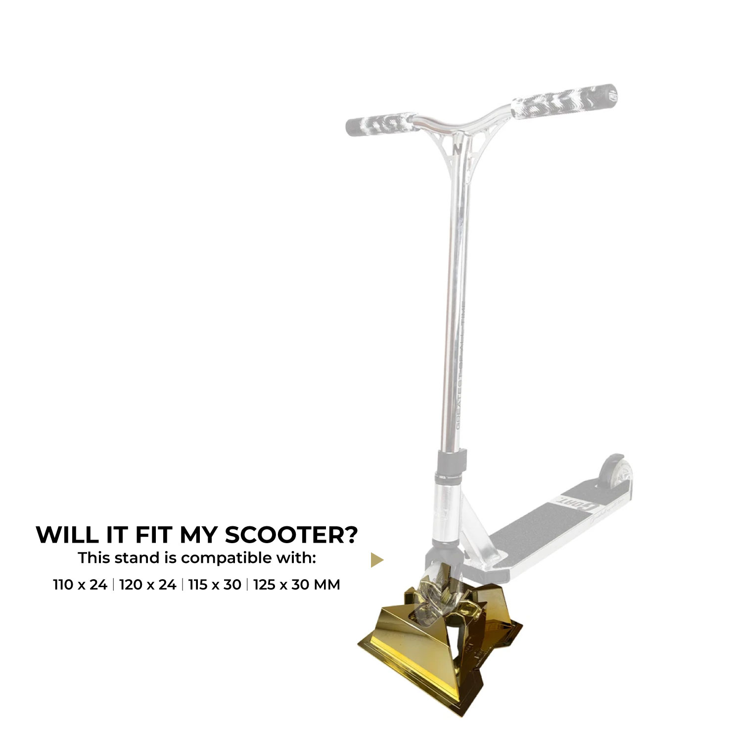 NKD Pro Scooter-Ständer – stabiler Halter für 110–125 mm Rollen, 24/30 mm Breite