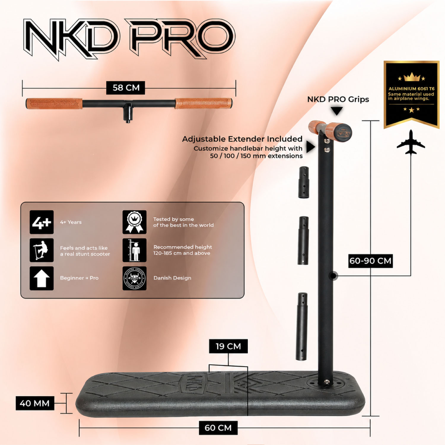 NKD Pro 7.5" Trampolin Stunt Scooter
