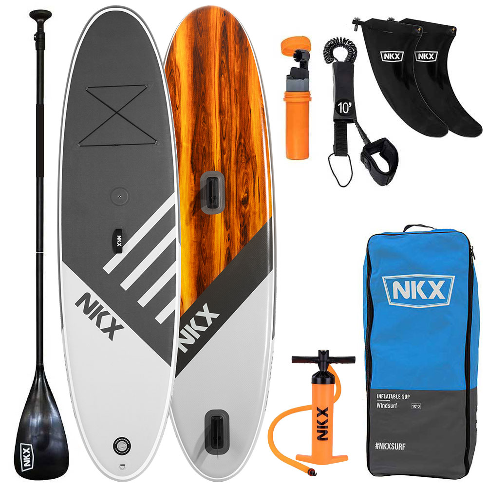 NKX Windsurf Aufblasbaren SUP | Dunkelgrau | 10'6 | EuroSkateShop