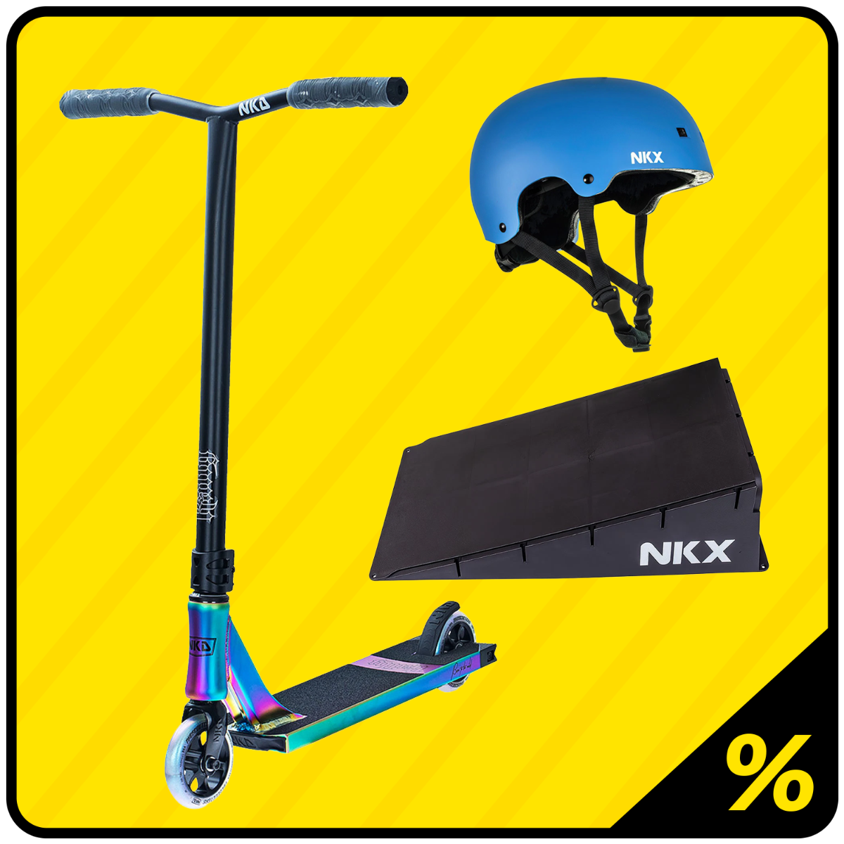 10% Extra Rabatt – Stunt Scooter, Rampe & Helm Paket – Anfänger 5–10 Jahre