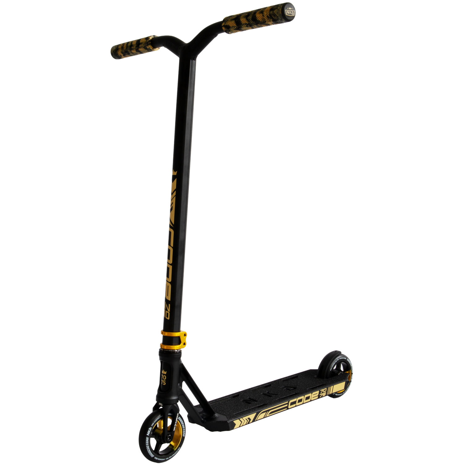 NKD Code 7075 Stunt Scooter | Schwarz/Gold | 86 cm | EuroSkateShop