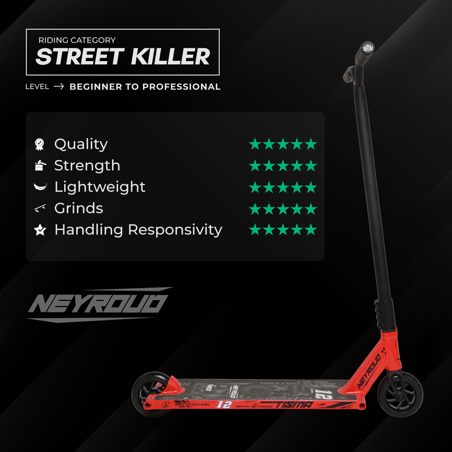 NKD Matis Neyroud Signature PRO Stunt Scooter