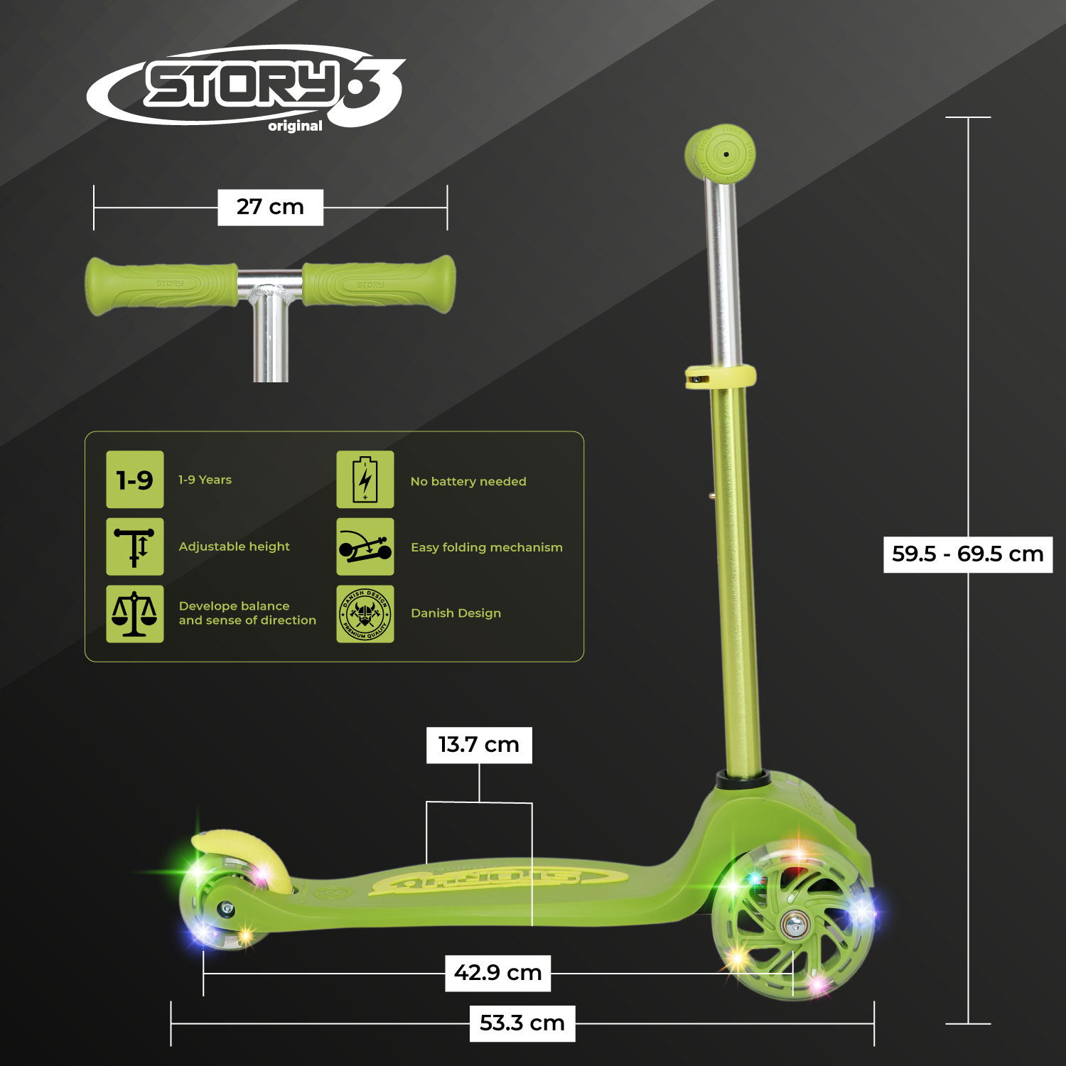 Story MoveLite 3-Rad LED-Kinderroller