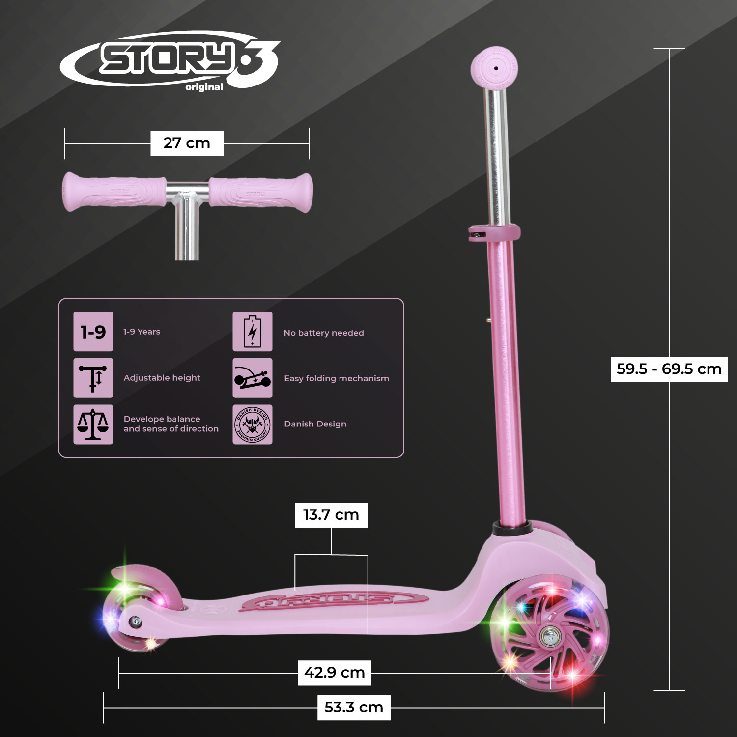 Story MoveLite 3-Rad LED-Kinderroller