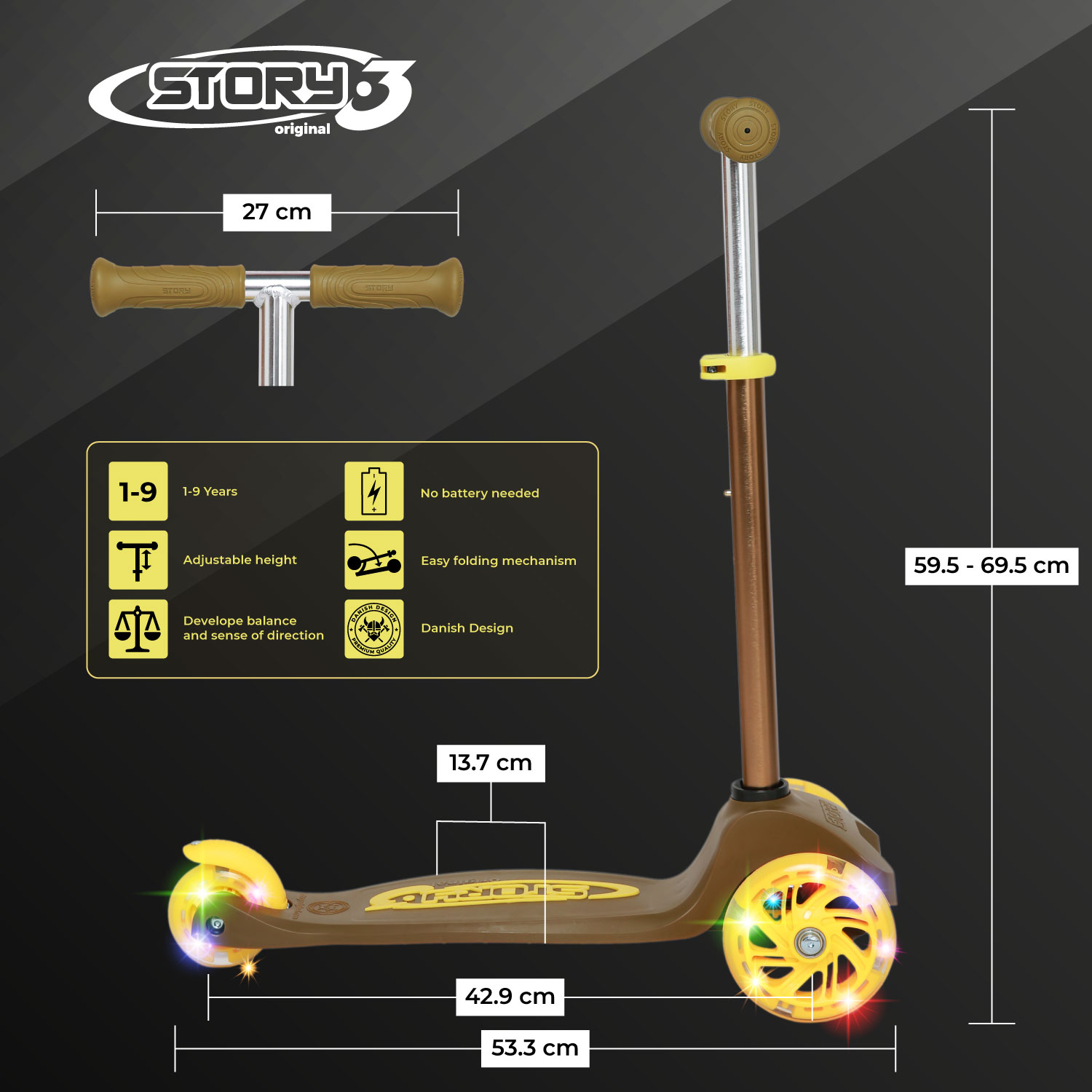 Story MoveLite 3-Rad LED-Kinderroller