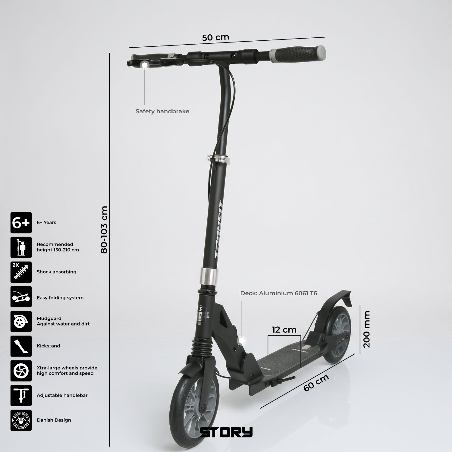 Story Transit X Cityroller mit doppelter Federung + Scheibenbremse
