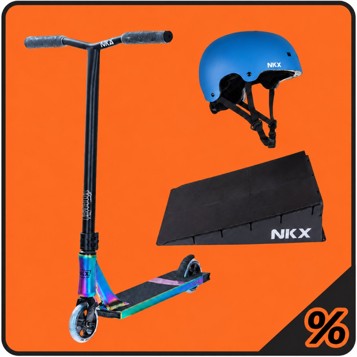10% Extra Rabatt – Stunt Scooter, Rampe & Helm Paket – Anfänger 5–10 Jahre